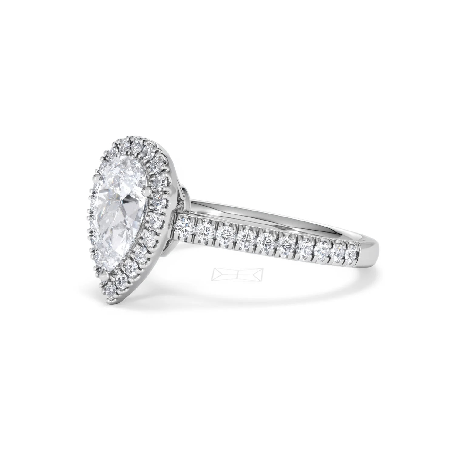 Diana Lab Diamond Pear Halo Engagement Ring Platinum 1.60ct F/VS1 - Image 80