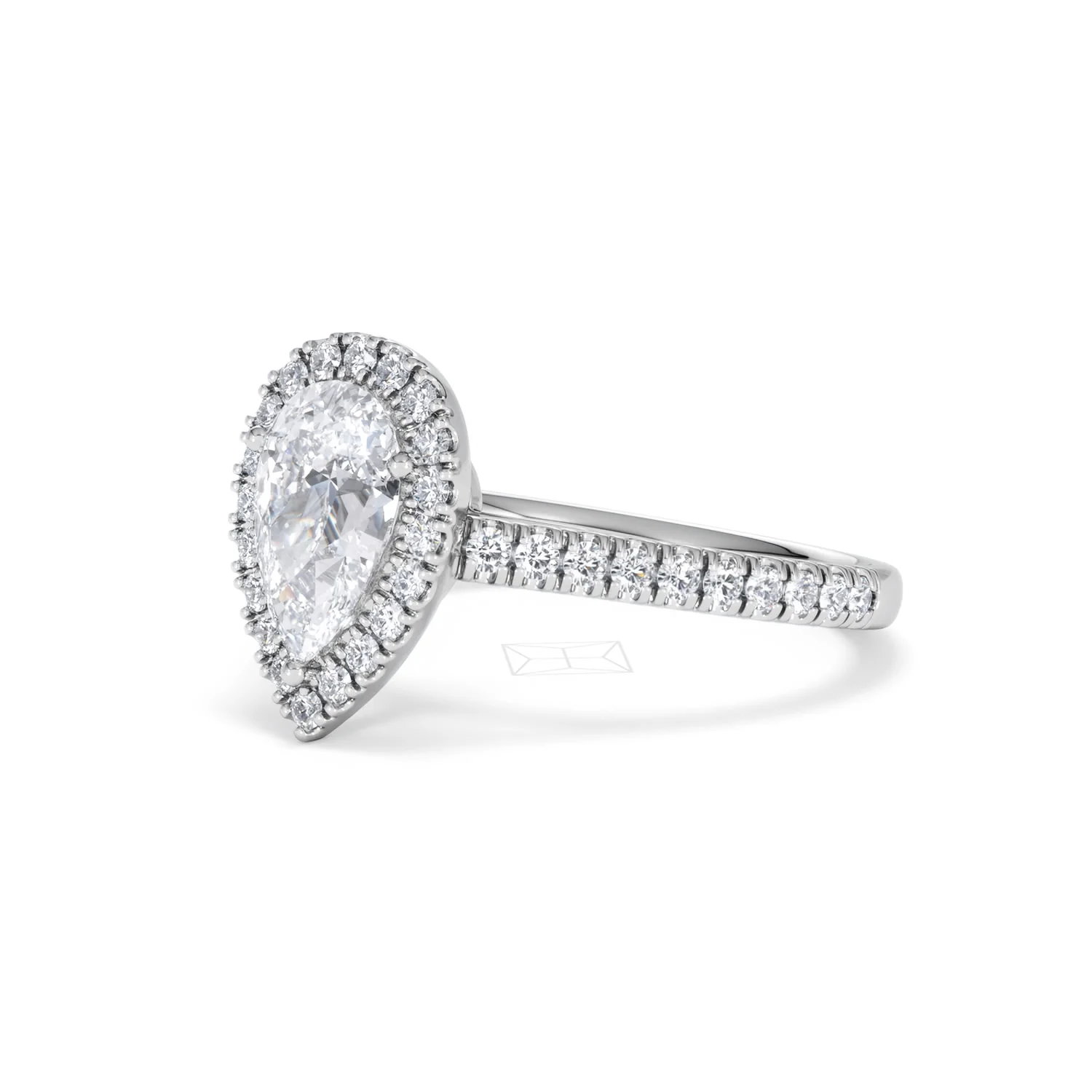 Diana Lab Diamond Pear Halo Engagement Ring Platinum 1.60ct F/VS1 - Image 82