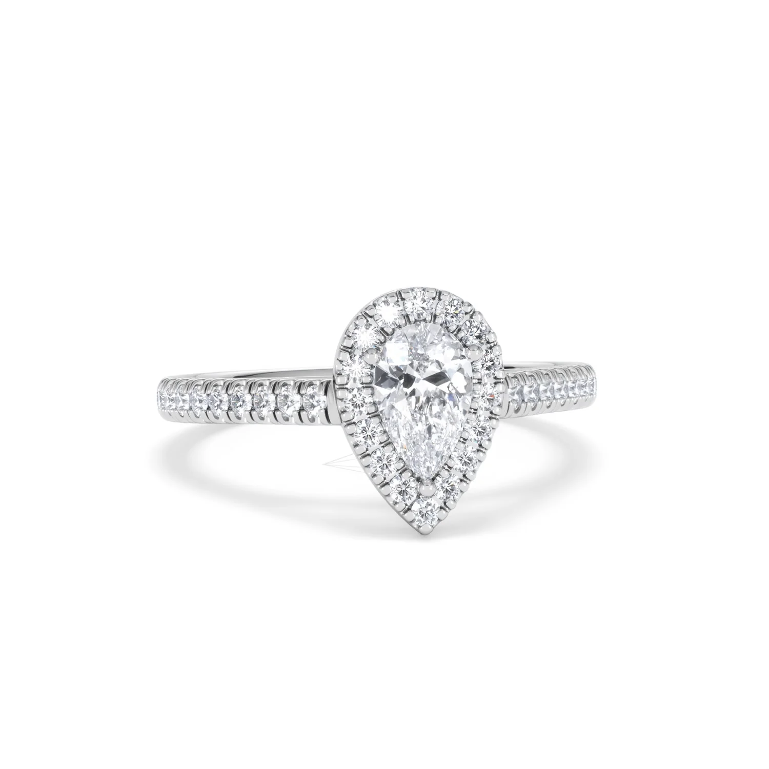 Diana Lab Diamond Pear Halo Engagement Ring Platinum 1ct F/VS1 - Image 11