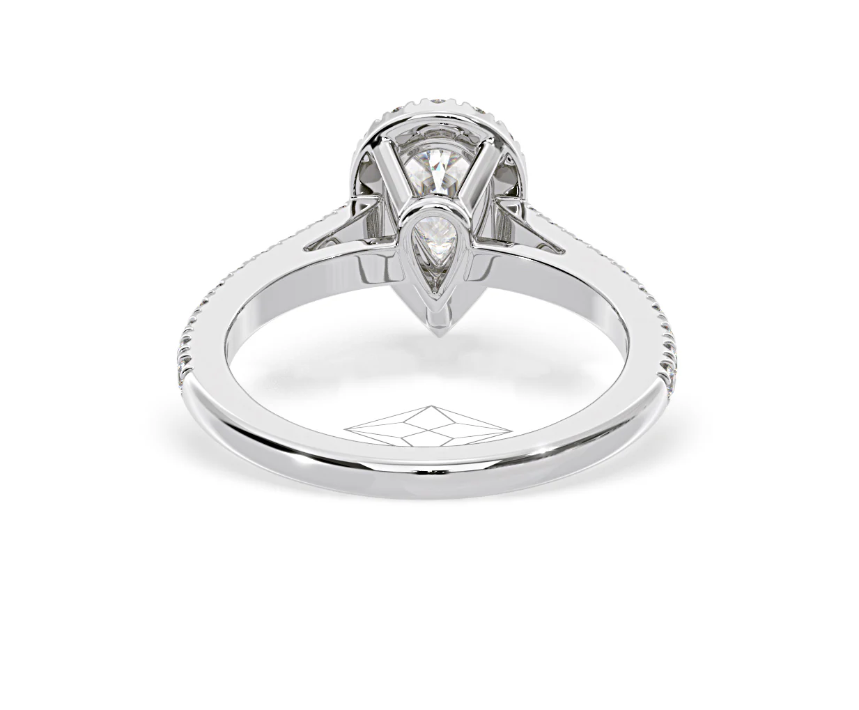 Diana Lab Diamond Pear Halo Engagement Ring Platinum 1ct F/VS1 - Image 129