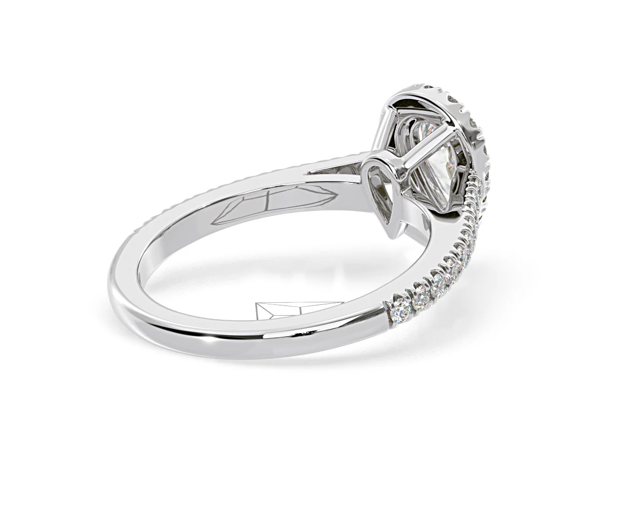 Diana Lab Diamond Pear Halo Engagement Ring Platinum 1ct F/VS1 - Image 138