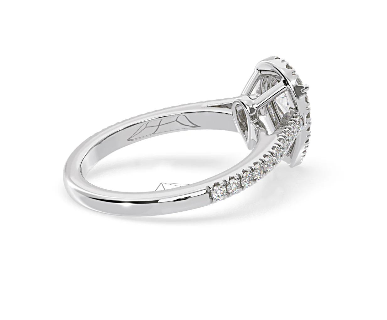 Diana Lab Diamond Pear Halo Engagement Ring Platinum 1ct F/VS1 - Image 141