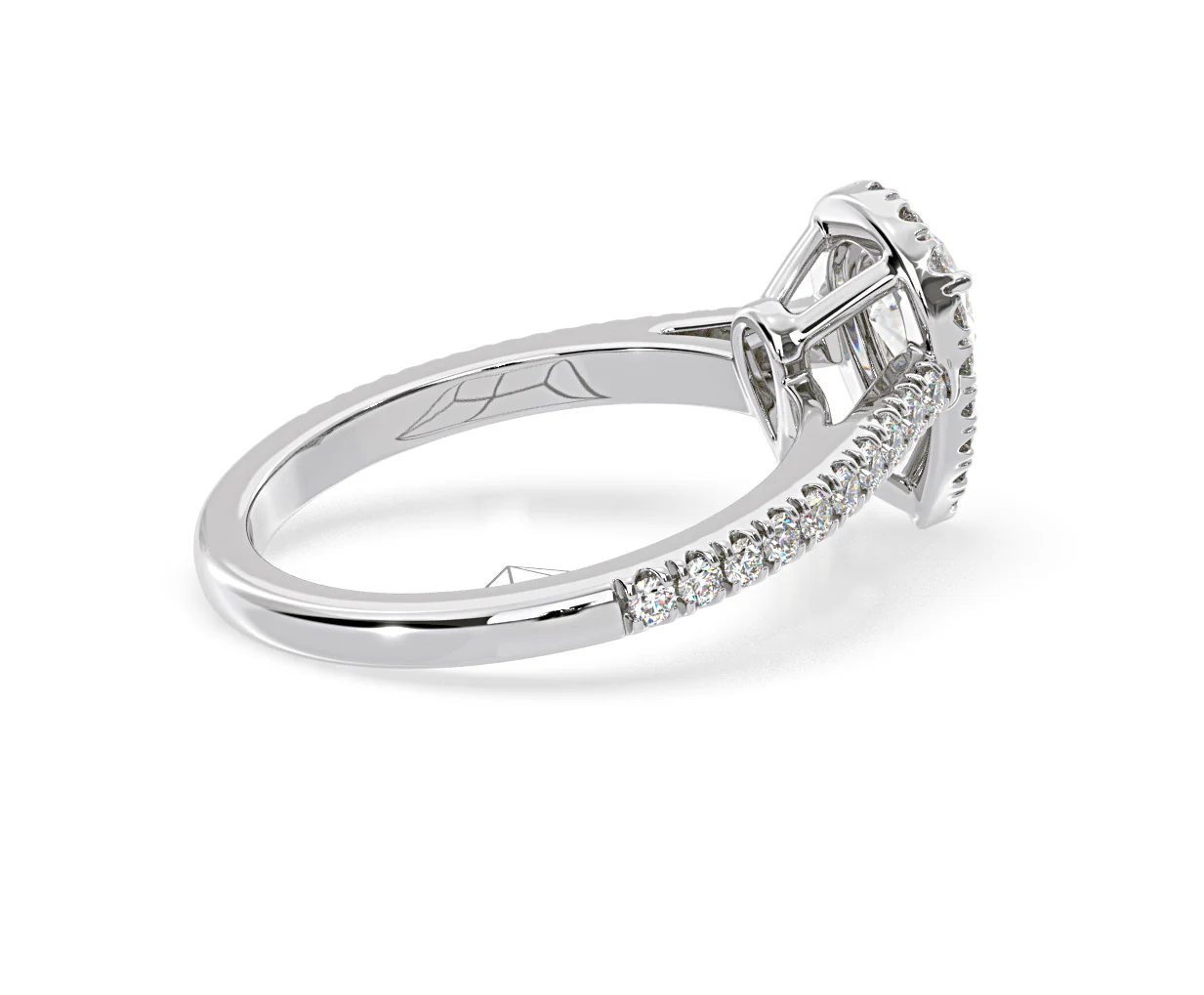 Diana Lab Diamond Pear Halo Engagement Ring Platinum 1ct F/VS1 - Image 142