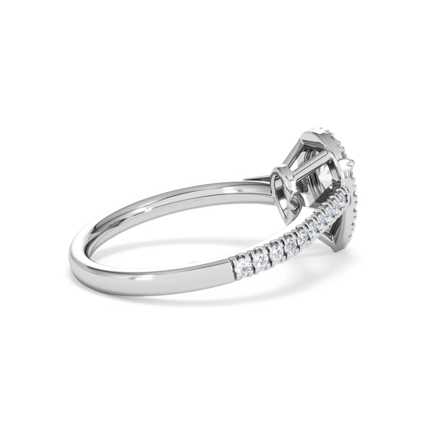 Diana Lab Diamond Pear Halo Engagement Ring Platinum 1ct F/VS1 - Image 35