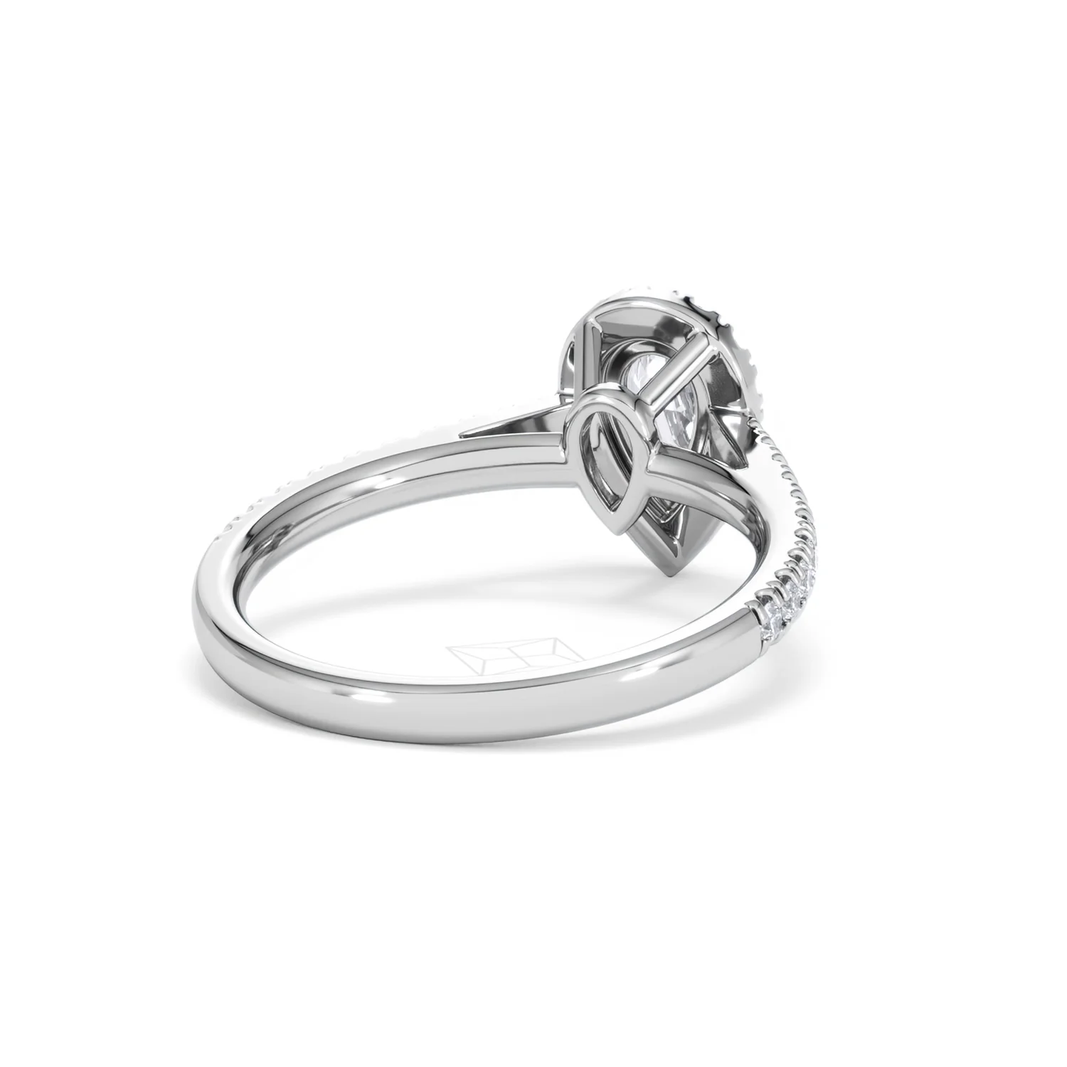 Diana Lab Diamond Pear Halo Engagement Ring Platinum 1ct F/VS1 - Image 43