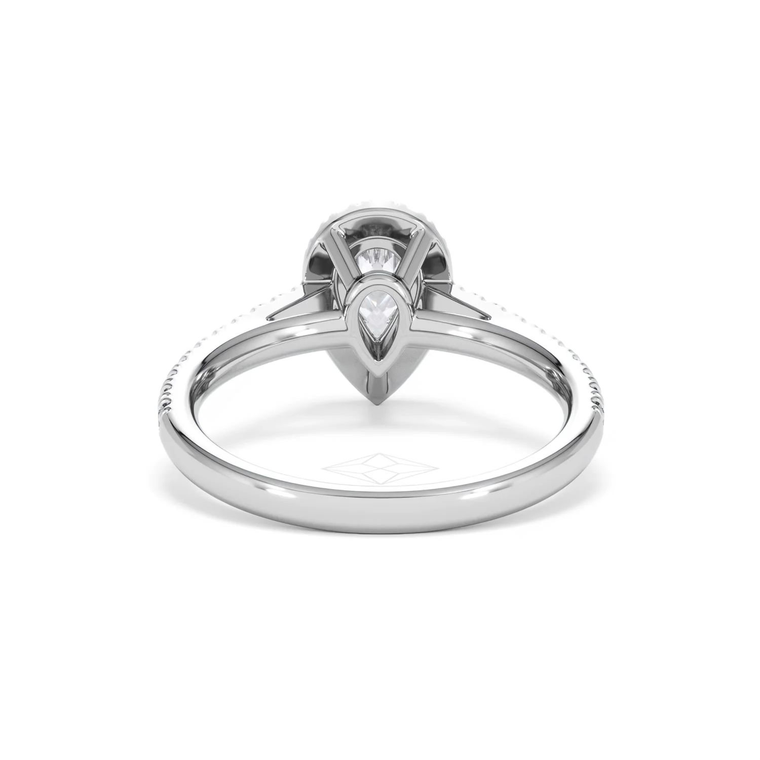 Diana Lab Diamond Pear Halo Engagement Ring Platinum 1ct F/VS1 - Image 49