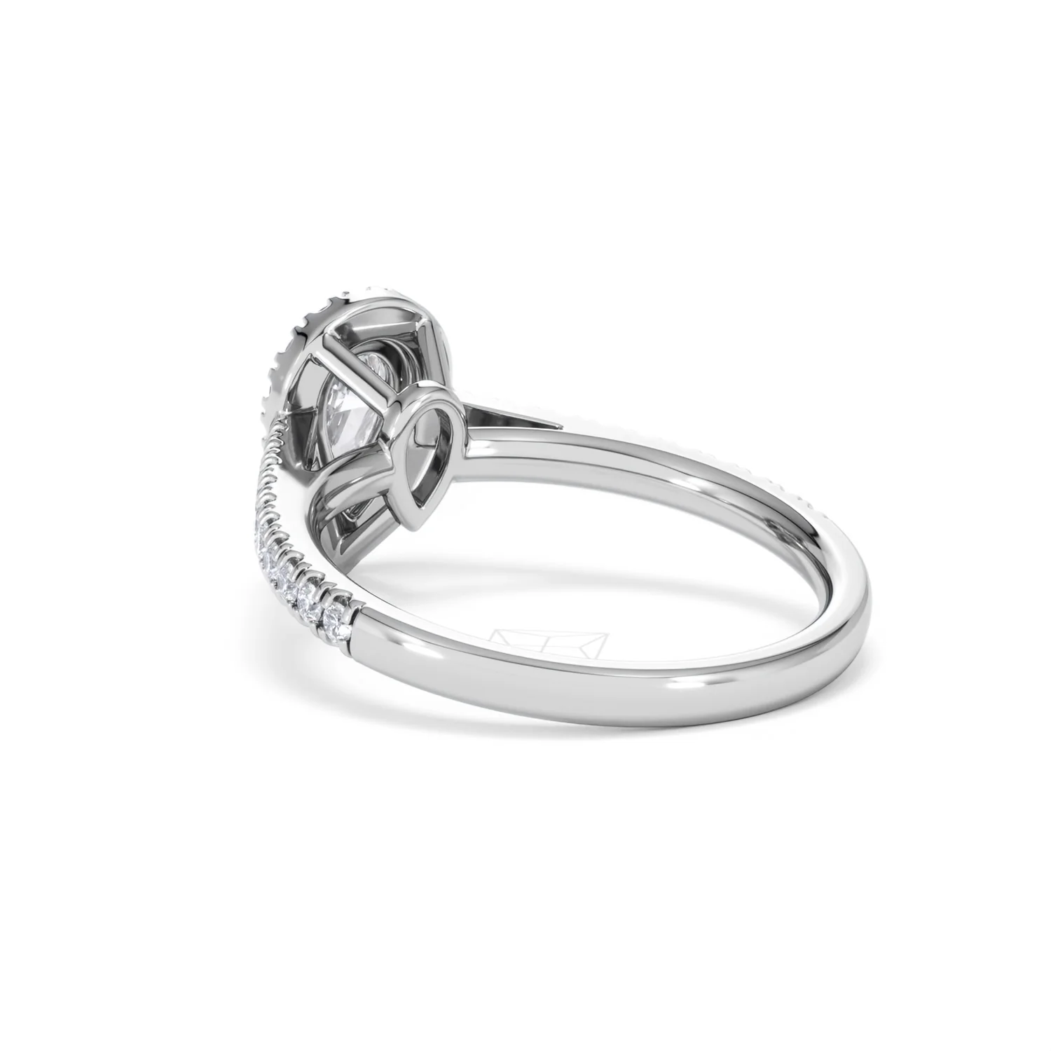Diana Lab Diamond Pear Halo Engagement Ring Platinum 1ct F/VS1 - Image 57