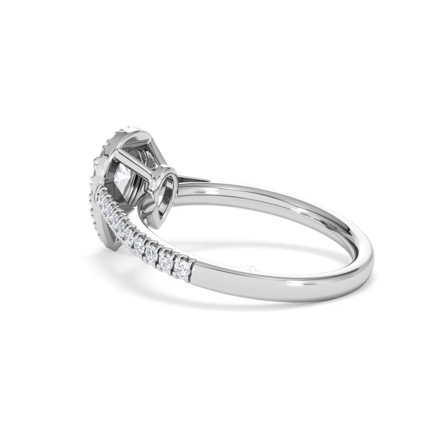 Diana Lab Diamond Pear Halo Engagement Ring Platinum 1ct F/VS1 - Image 61