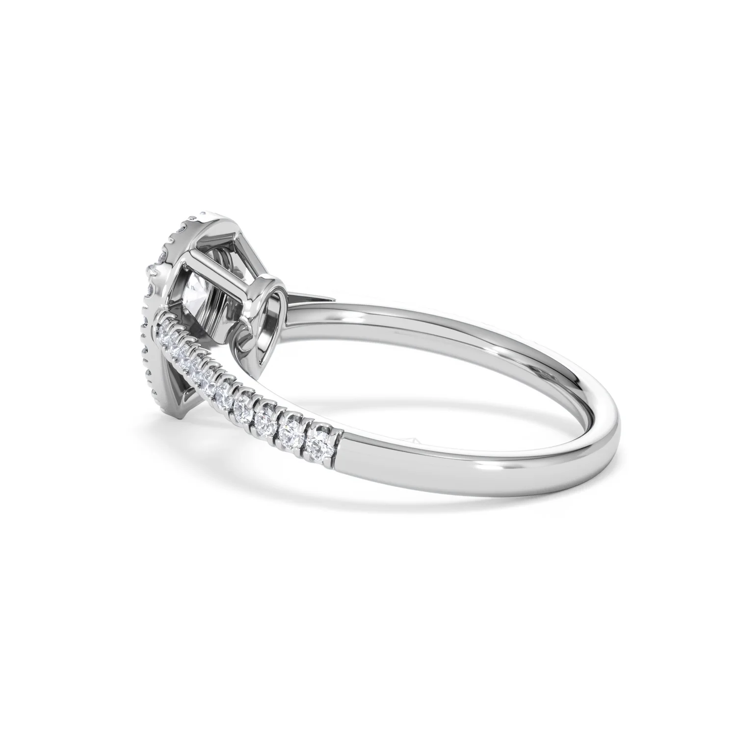 Diana Lab Diamond Pear Halo Engagement Ring Platinum 1ct F/VS1 - Image 62
