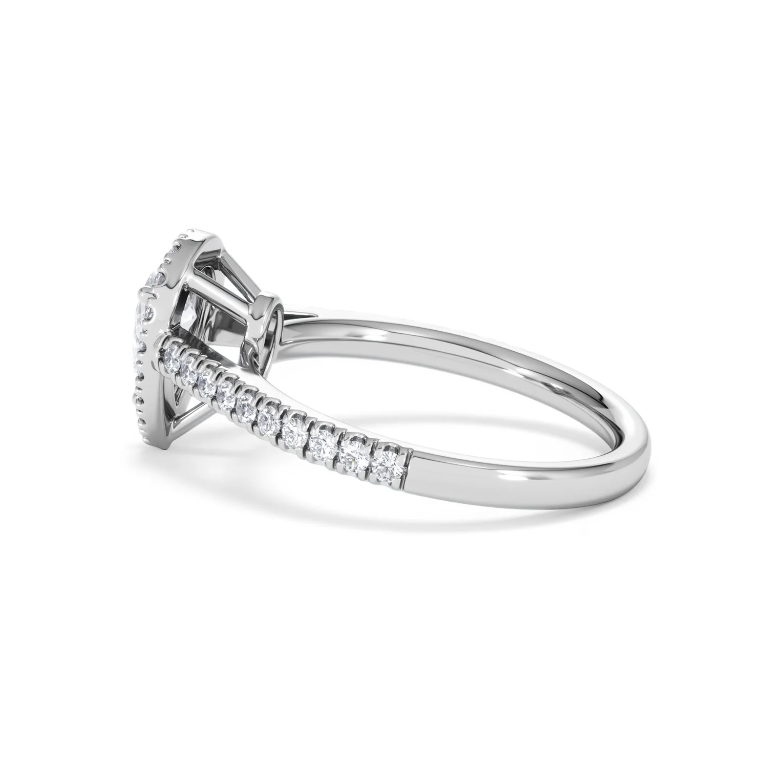 Diana Lab Diamond Pear Halo Engagement Ring Platinum 1ct F/VS1 - Image 65
