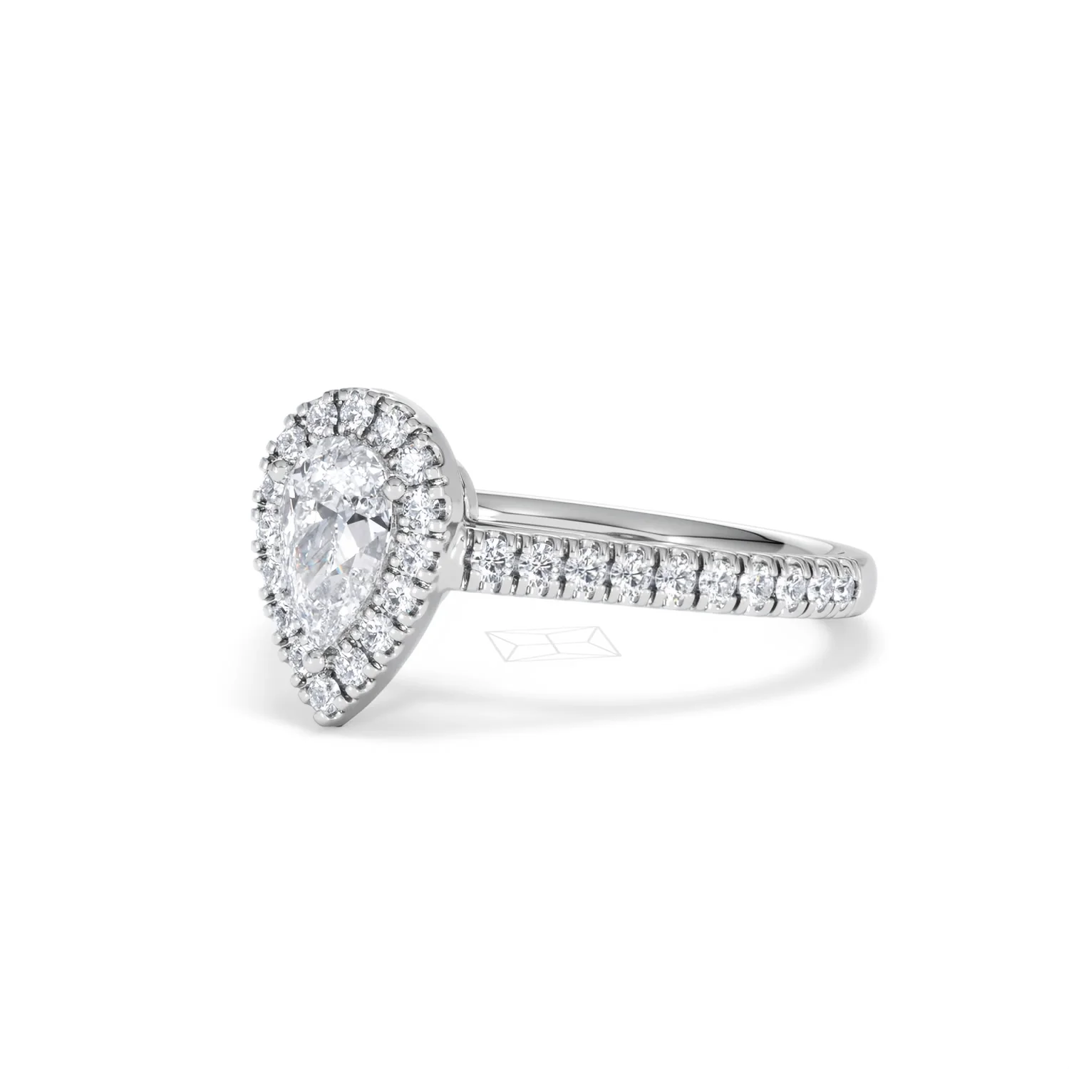 Diana Lab Diamond Pear Halo Engagement Ring Platinum 1ct F/VS1 - Image 81
