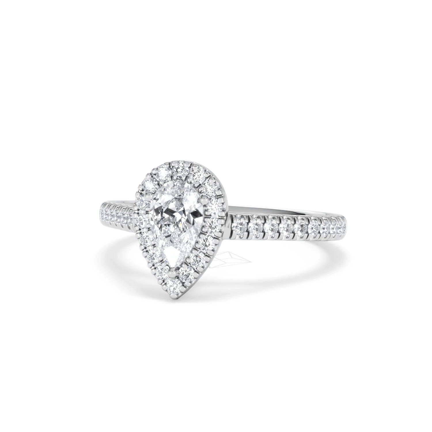 Diana Lab Diamond Pear Halo Engagement Ring Platinum 1ct F/VS1 - Image 85