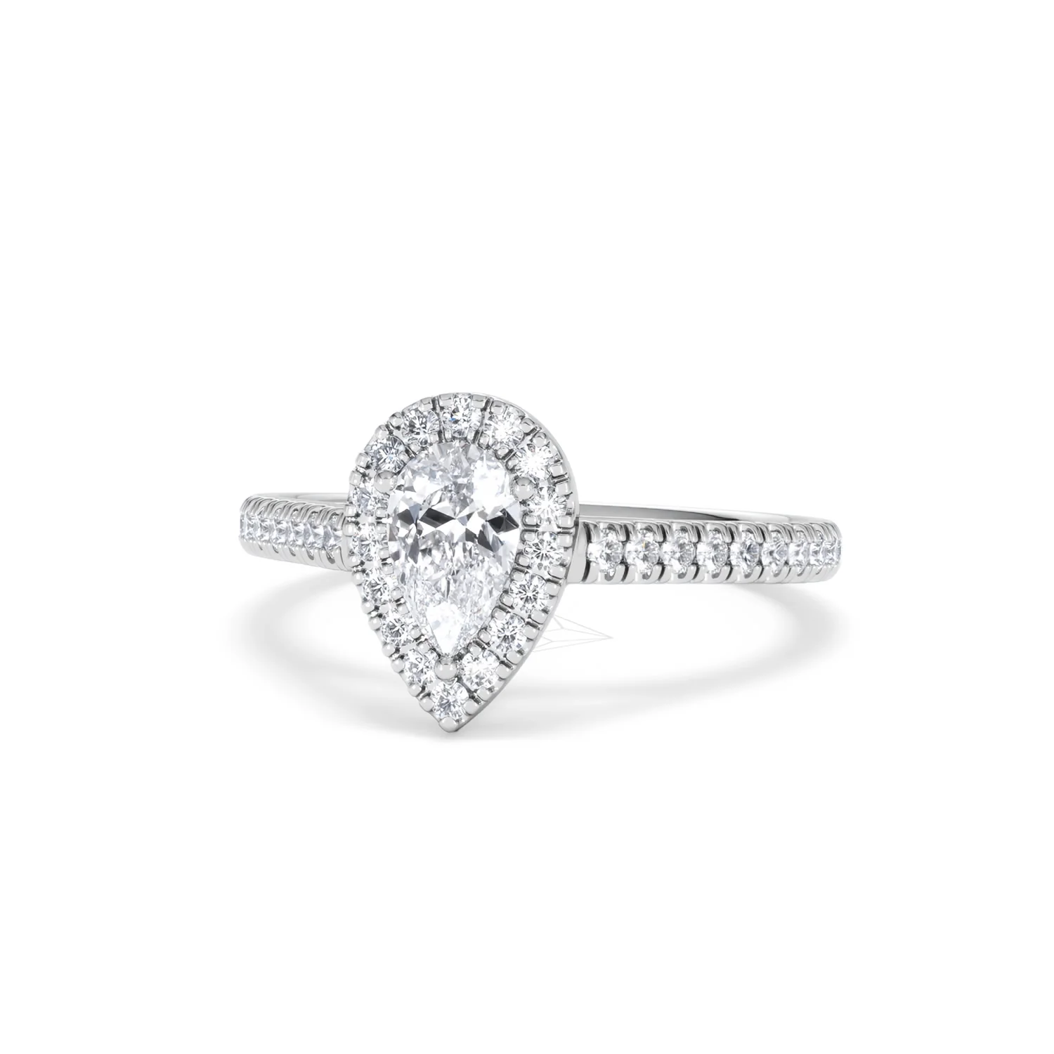 Diana Lab Diamond Pear Halo Engagement Ring Platinum 1ct F/VS1 - Image 86