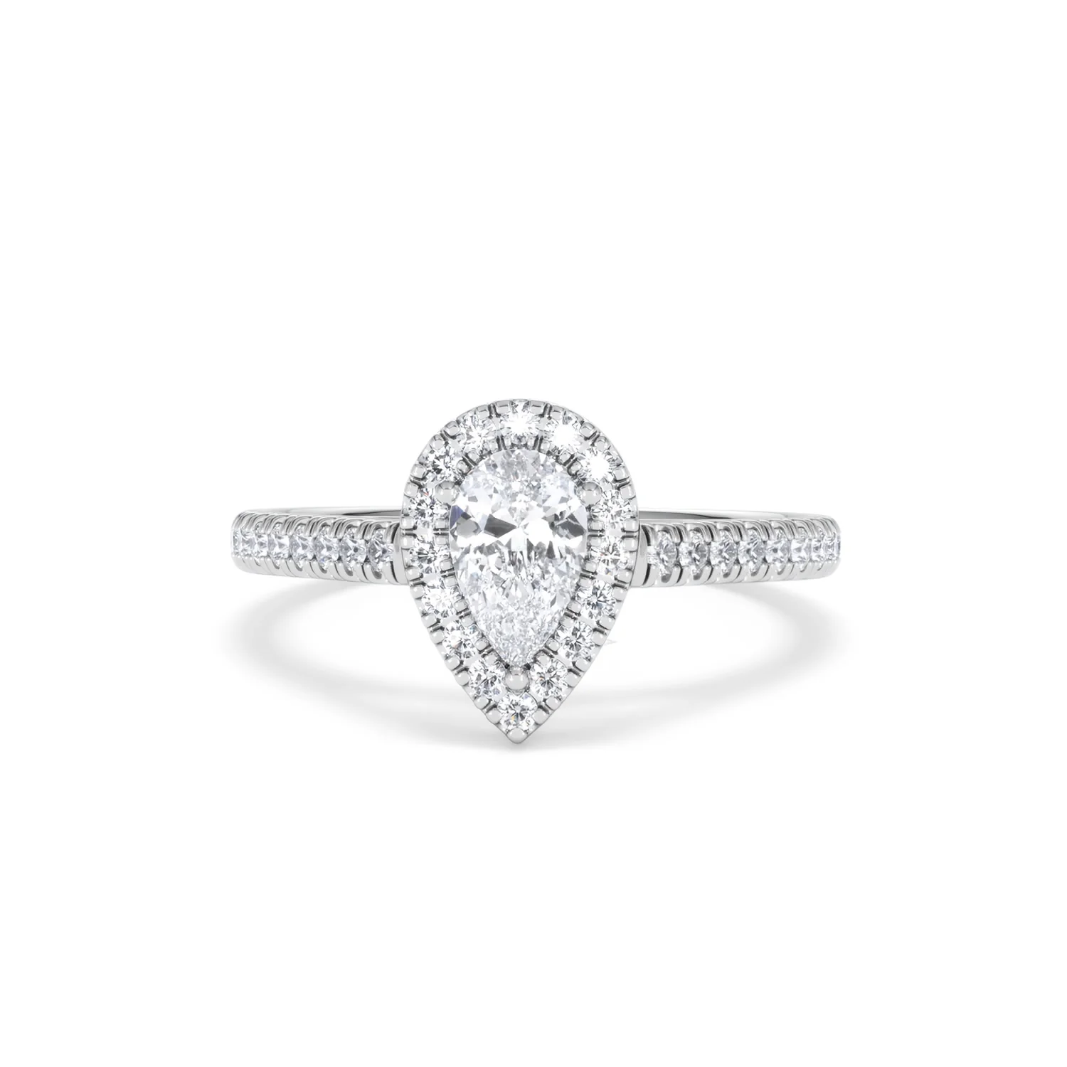 Diana Lab Diamond Pear Halo Engagement Ring Platinum 1ct F/VS1 - Image 88