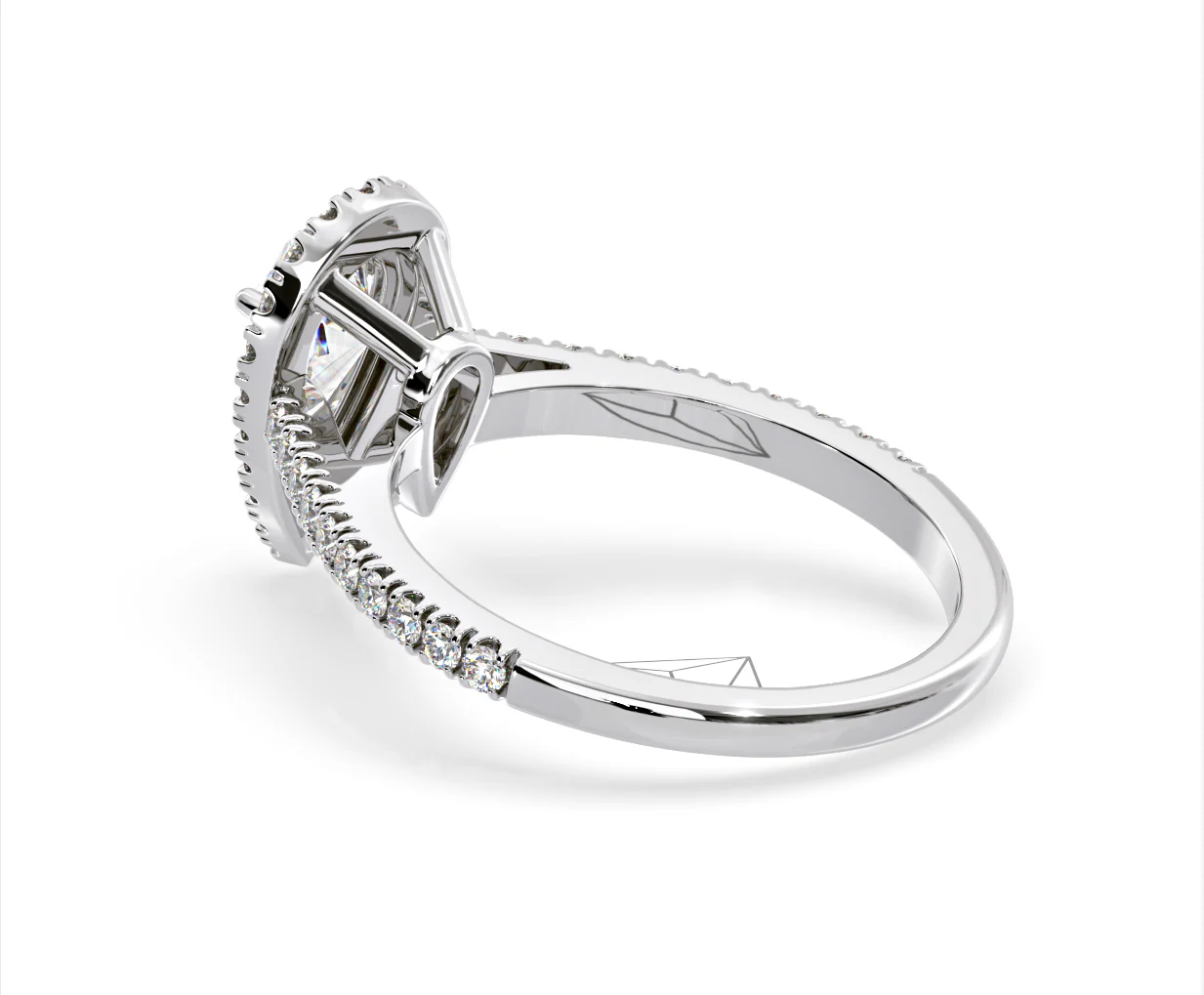 Diana Lab Diamond Pear Halo Engagement Ring Platinum 2.10ct F/VS1 - Image 115