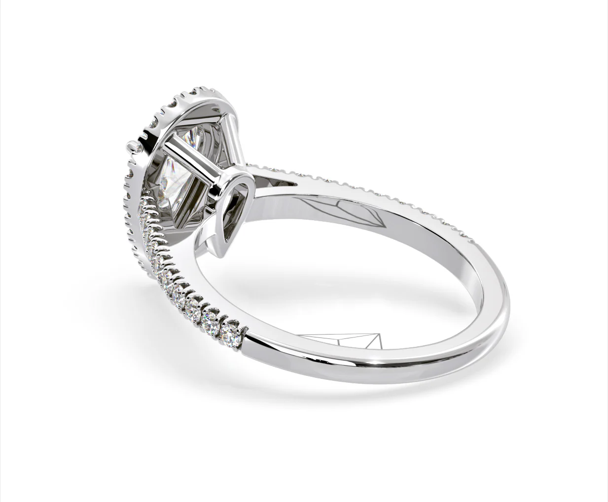 Diana Lab Diamond Pear Halo Engagement Ring Platinum 2.10ct F/VS1 - Image 116