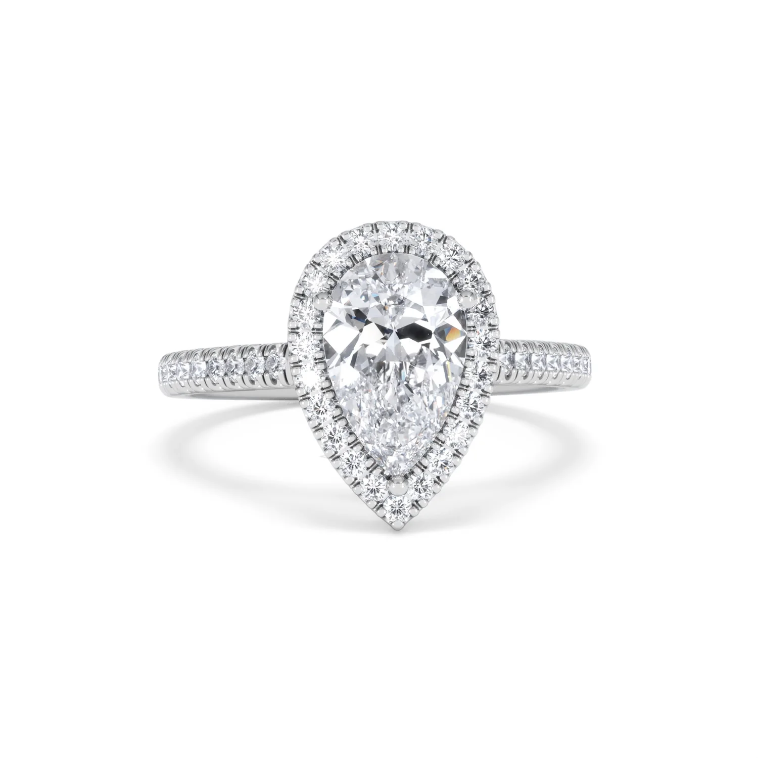 Diana Lab Diamond Pear Halo Engagement Ring Platinum 2.10ct F/VS1 - Image 12