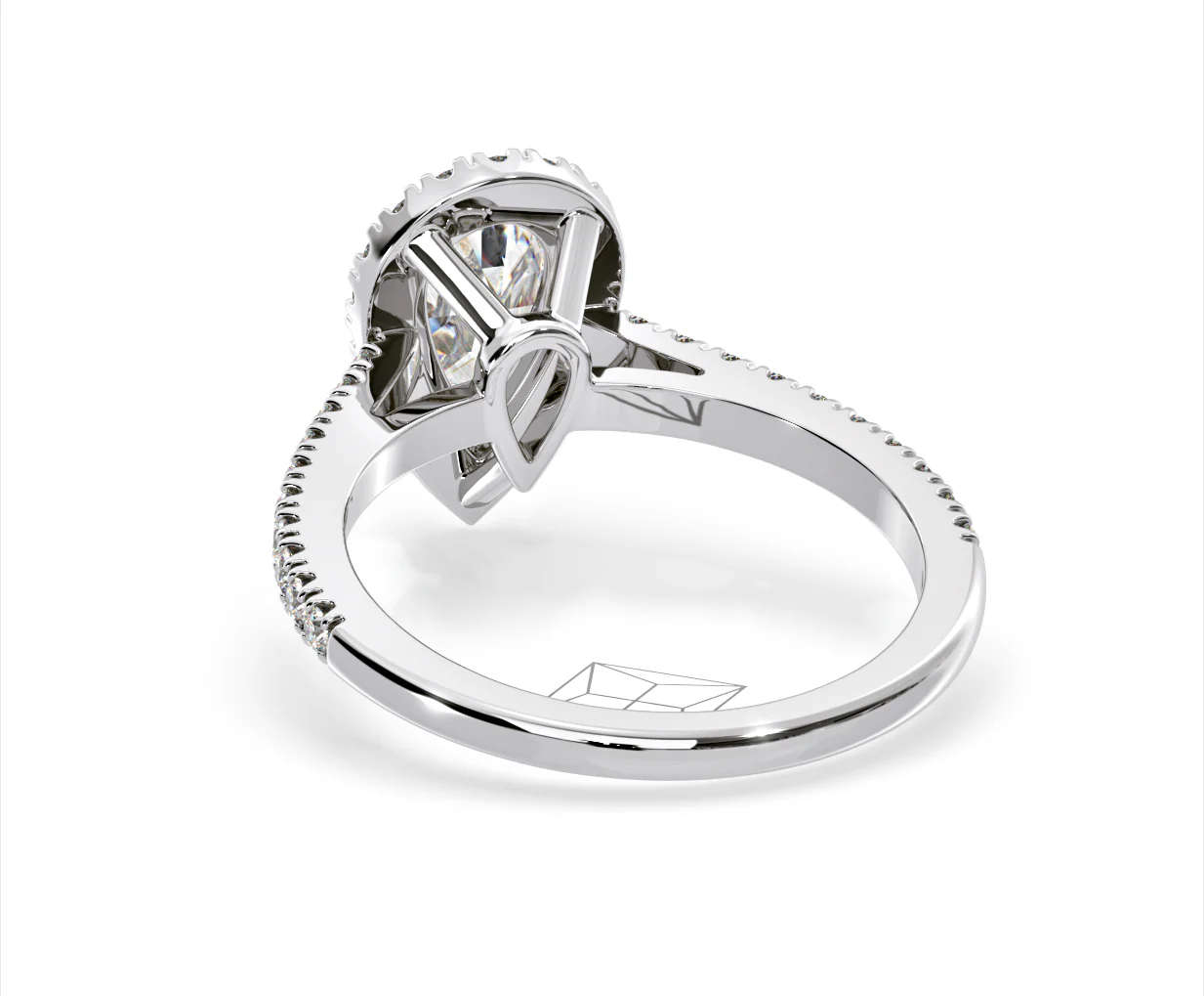 Diana Lab Diamond Pear Halo Engagement Ring Platinum 2.10ct F/VS1 - Image 122