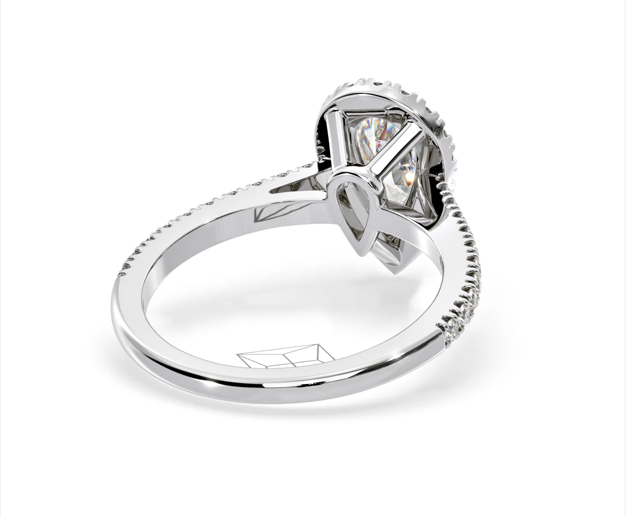 Diana Lab Diamond Pear Halo Engagement Ring Platinum 2.10ct F/VS1 - Image 132