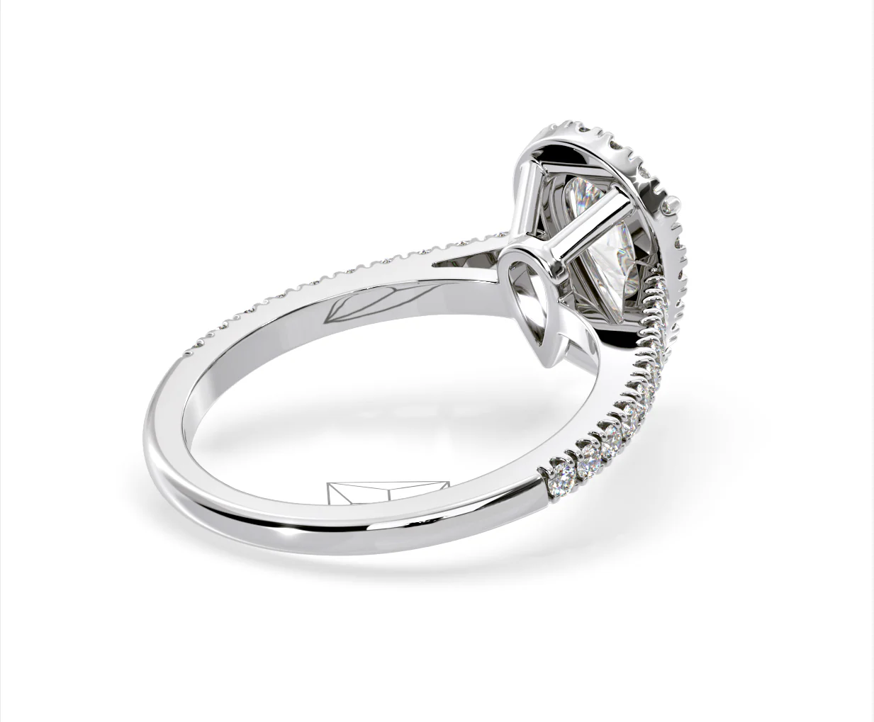 Diana Lab Diamond Pear Halo Engagement Ring Platinum 2.10ct F/VS1 - Image 136
