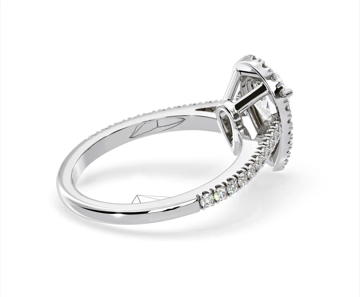 Diana Lab Diamond Pear Halo Engagement Ring Platinum 2.10ct F/VS1 - Image 139
