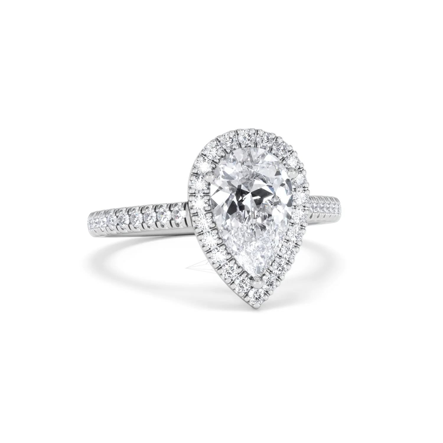 Diana Lab Diamond Pear Halo Engagement Ring Platinum 2.10ct F/VS1 - Image 14
