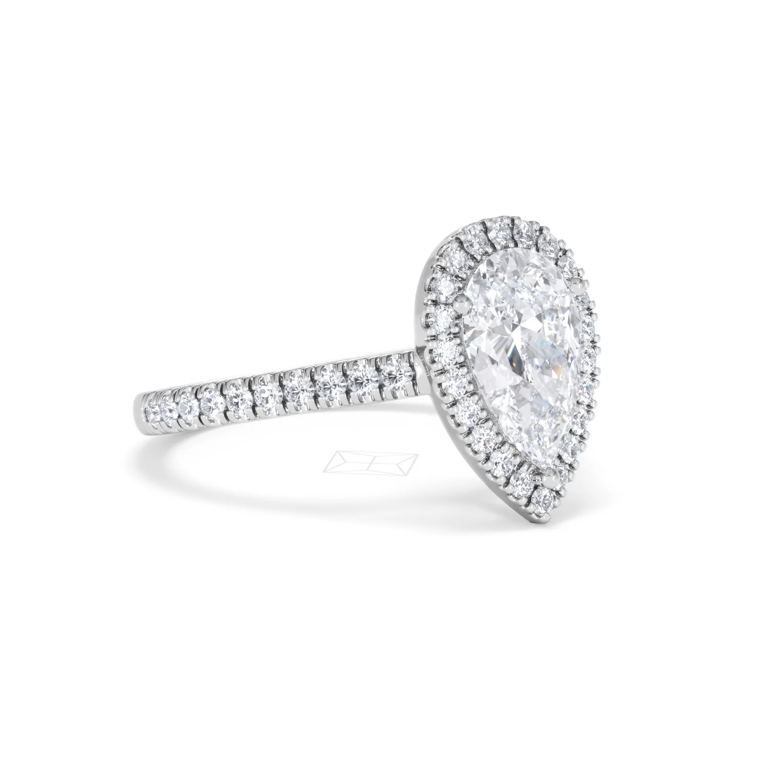 Diana Lab Diamond Pear Halo Engagement Ring Platinum 2.10ct F/VS1 - Image 19