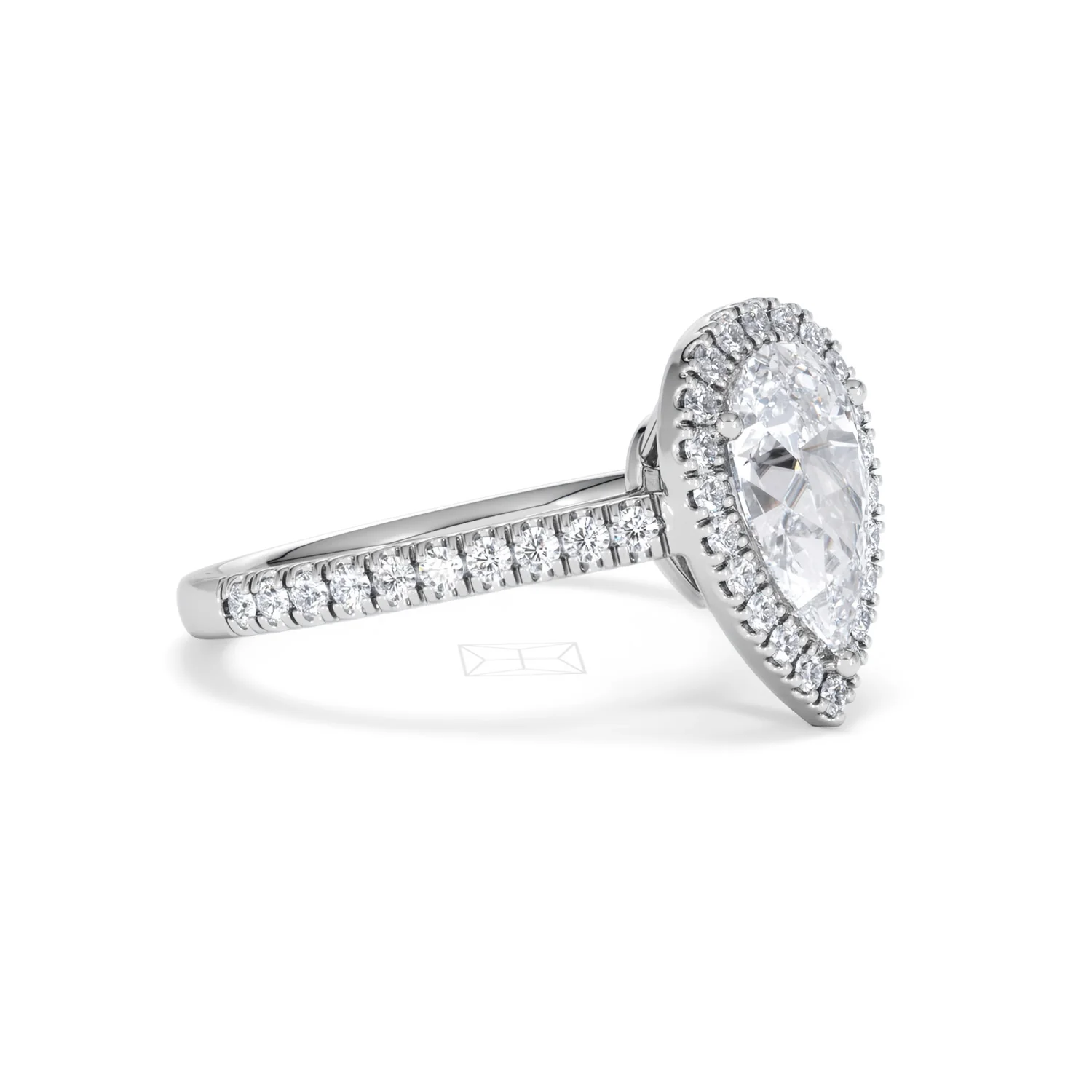Diana Lab Diamond Pear Halo Engagement Ring Platinum 2.10ct F/VS1 - Image 22