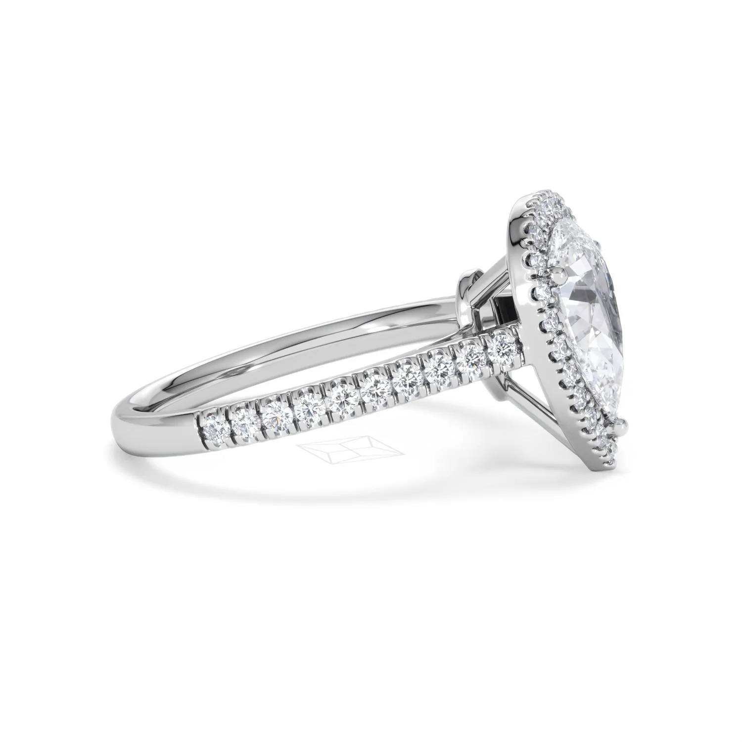 Diana Lab Diamond Pear Halo Engagement Ring Platinum 2.10ct F/VS1 - Image 27