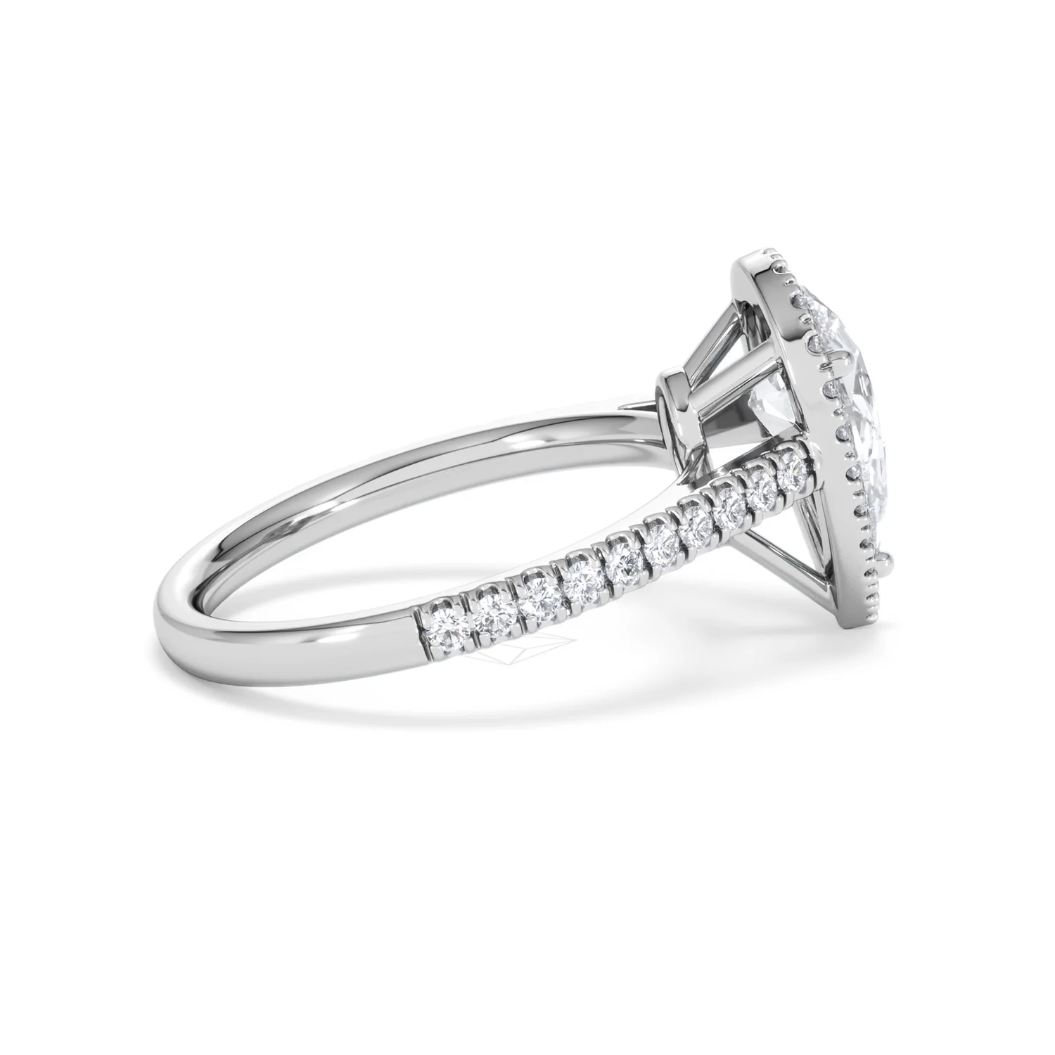 Diana Lab Diamond Pear Halo Engagement Ring Platinum 2.10ct F/VS1 - Image 33