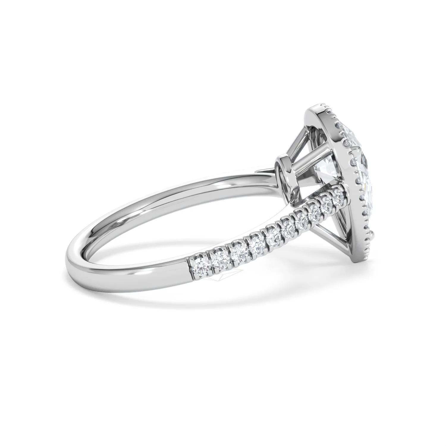 Diana Lab Diamond Pear Halo Engagement Ring Platinum 2.10ct F/VS1 - Image 34