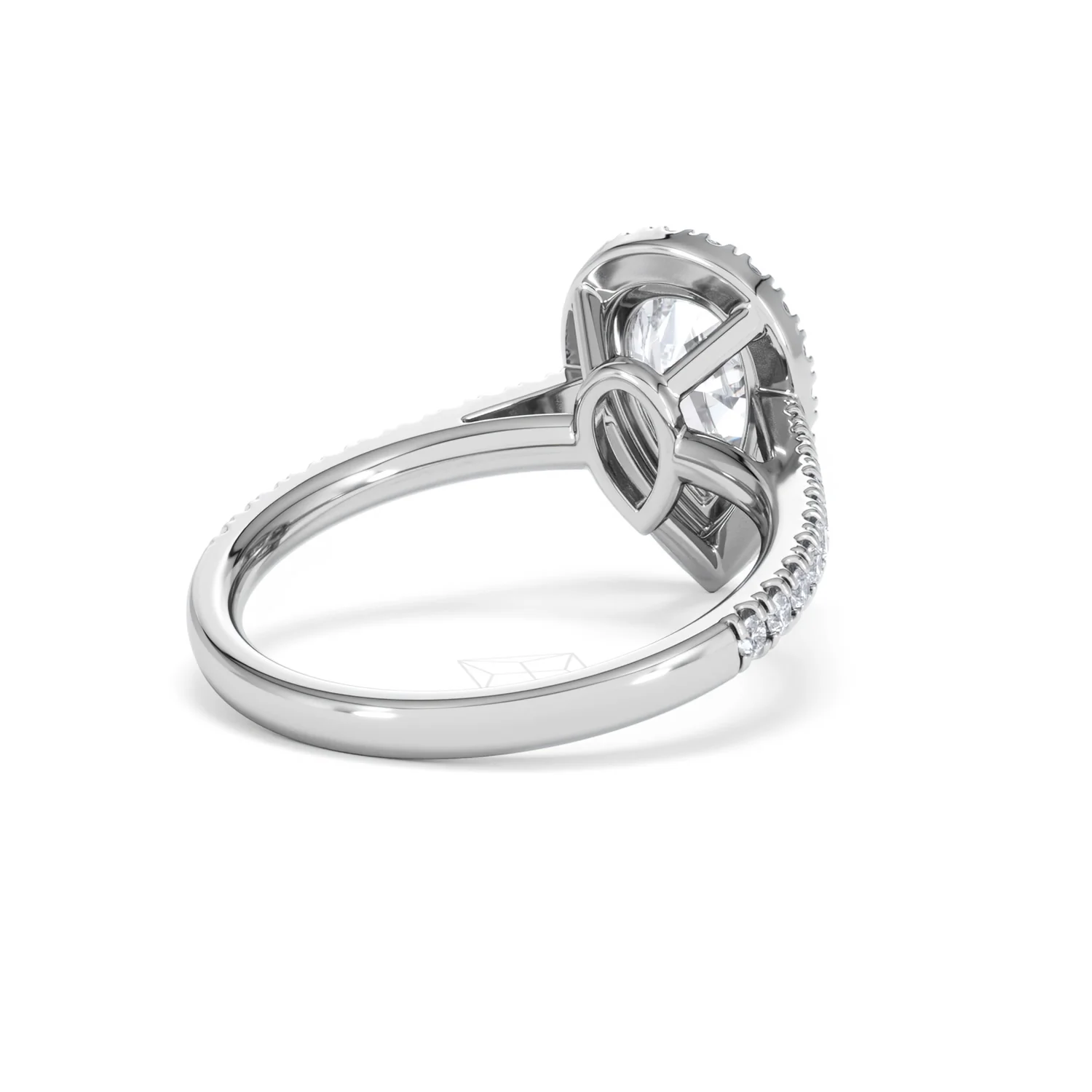 Diana Lab Diamond Pear Halo Engagement Ring Platinum 2.10ct F/VS1 - Image 44