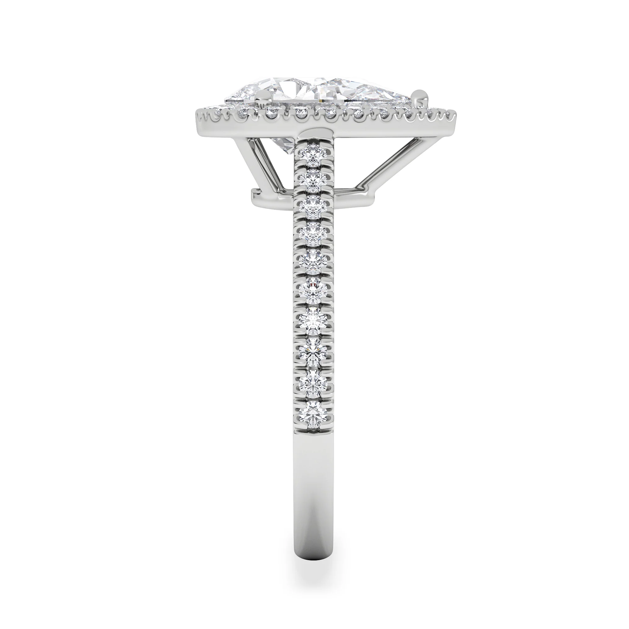 Diana Lab Diamond Pear Halo Engagement Ring Platinum 2.10ct F/VS1 - Image 5