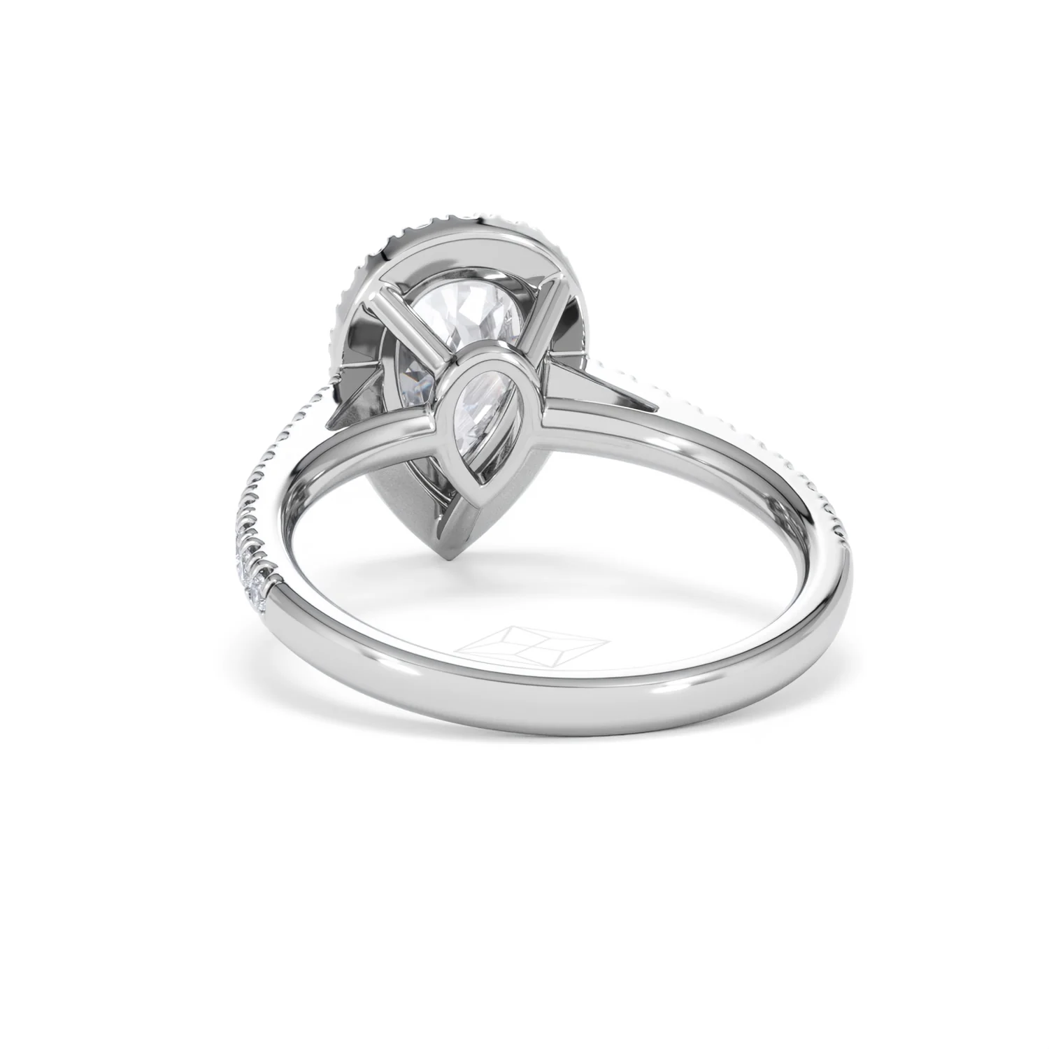 Diana Lab Diamond Pear Halo Engagement Ring Platinum 2.10ct F/VS1 - Image 54