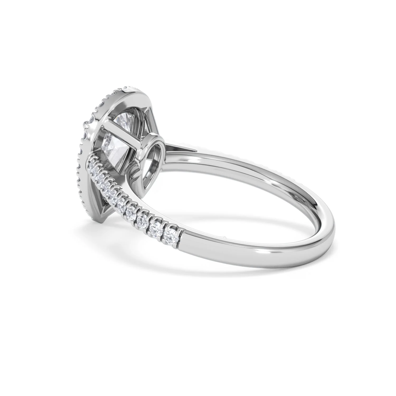 Diana Lab Diamond Pear Halo Engagement Ring Platinum 2.10ct F/VS1 - Image 63