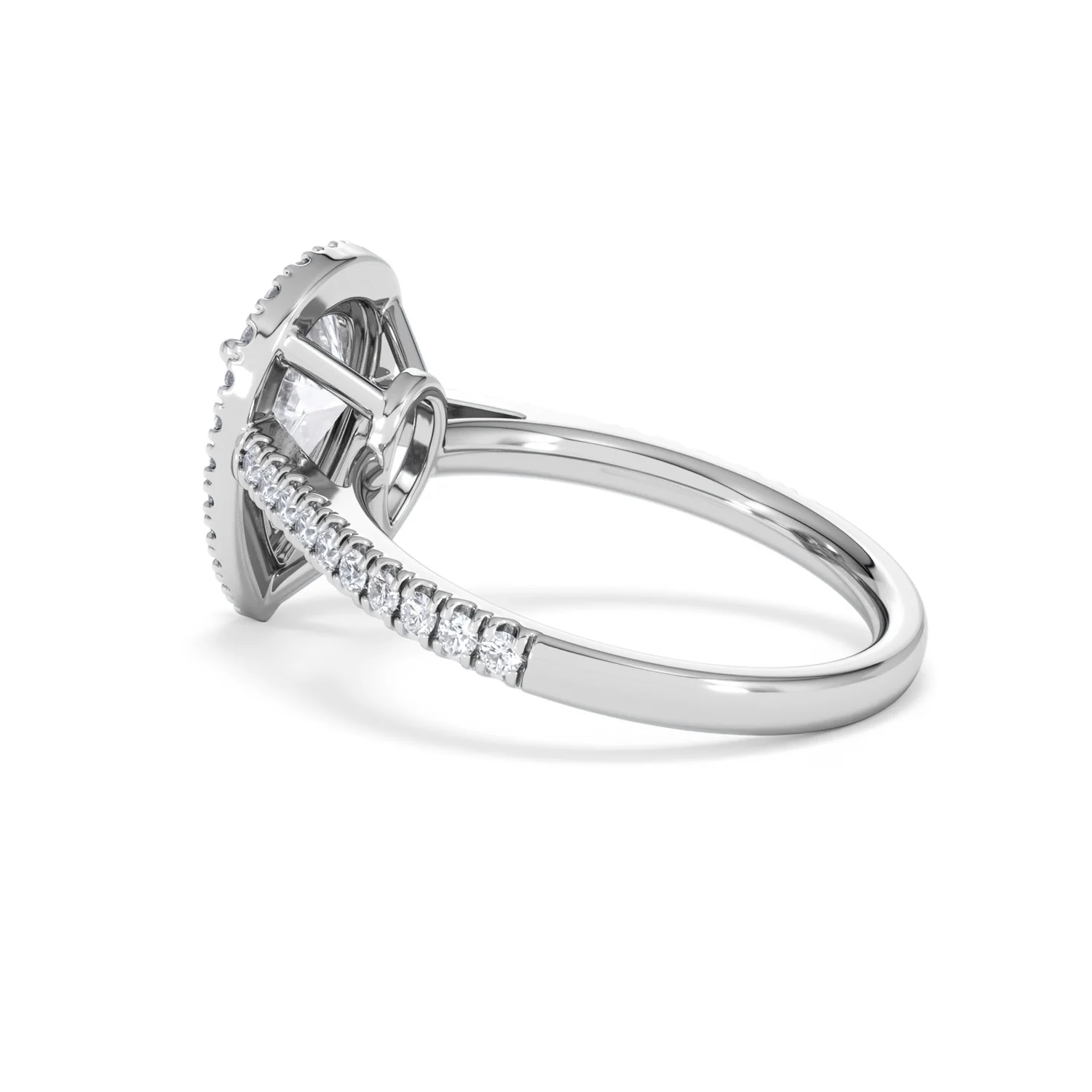 Diana Lab Diamond Pear Halo Engagement Ring Platinum 2.10ct F/VS1 - Image 64