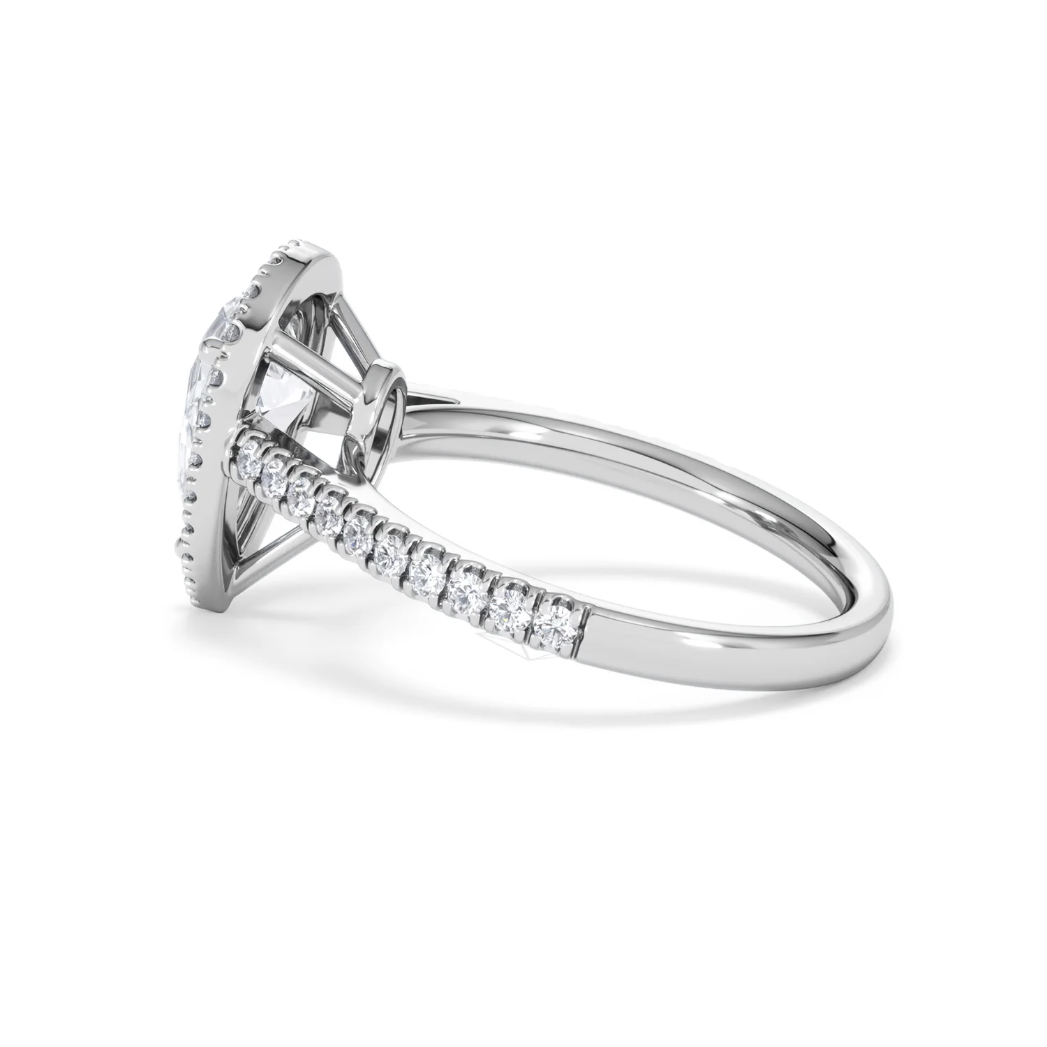 Diana Lab Diamond Pear Halo Engagement Ring Platinum 2.10ct F/VS1 - Image 67