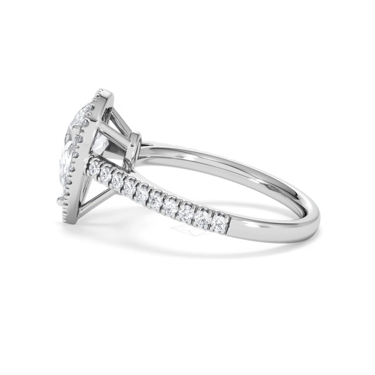 Diana Lab Diamond Pear Halo Engagement Ring Platinum 2.10ct F/VS1 - Image 69