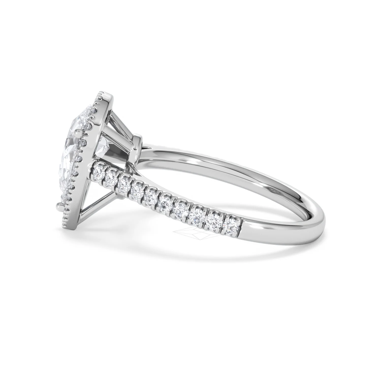 Diana Lab Diamond Pear Halo Engagement Ring Platinum 2.10ct F/VS1 - Image 70