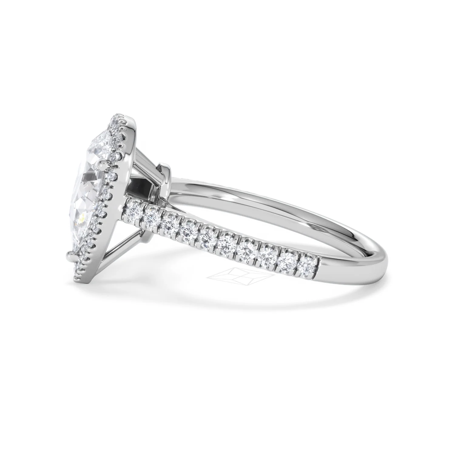 Diana Lab Diamond Pear Halo Engagement Ring Platinum 2.10ct F/VS1 - Image 73