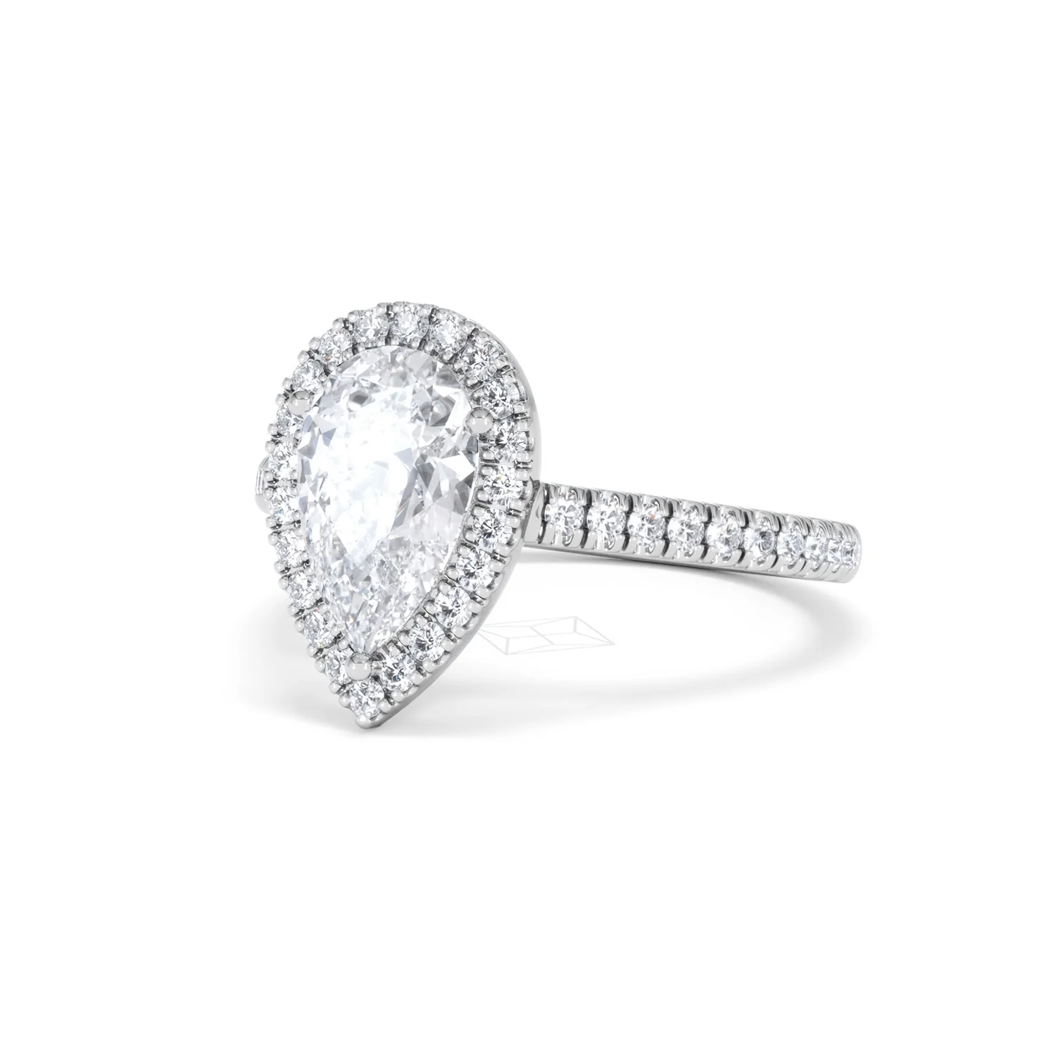 Diana Lab Diamond Pear Halo Engagement Ring Platinum 2.10ct F/VS1 - Image 85