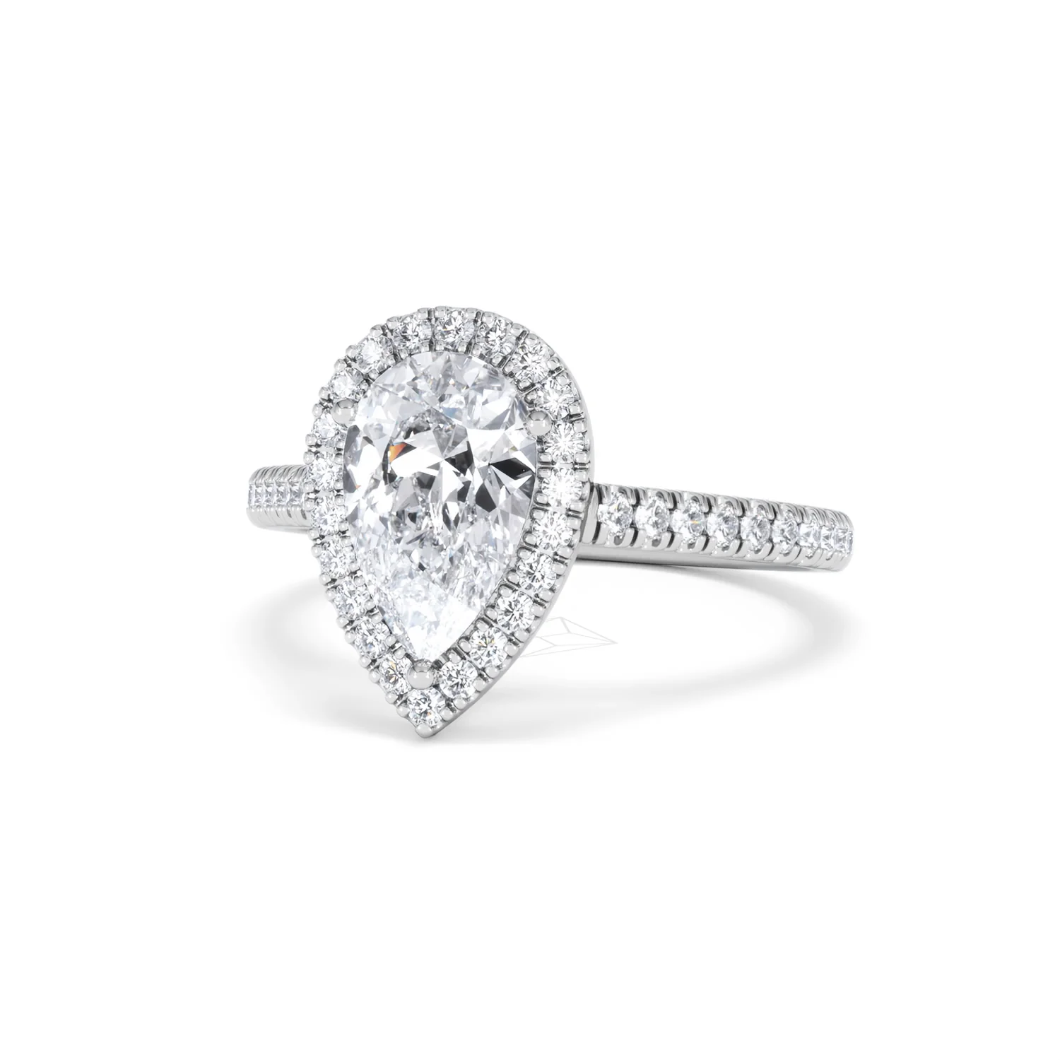 Diana Lab Diamond Pear Halo Engagement Ring Platinum 2.10ct F/VS1 - Image 87