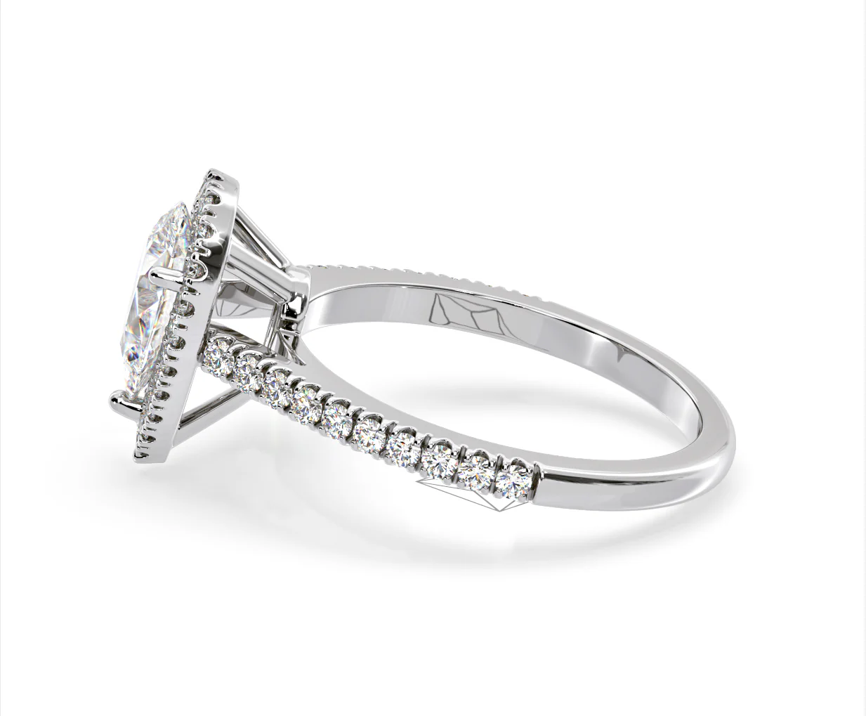 Diana Lab Diamond Pear Halo Engagement Ring Platinum 2.60ct F/VS1 - Image 107