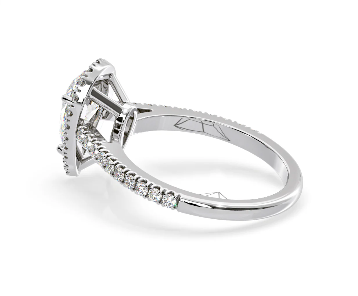 Diana Lab Diamond Pear Halo Engagement Ring Platinum 2.60ct F/VS1 - Image 112