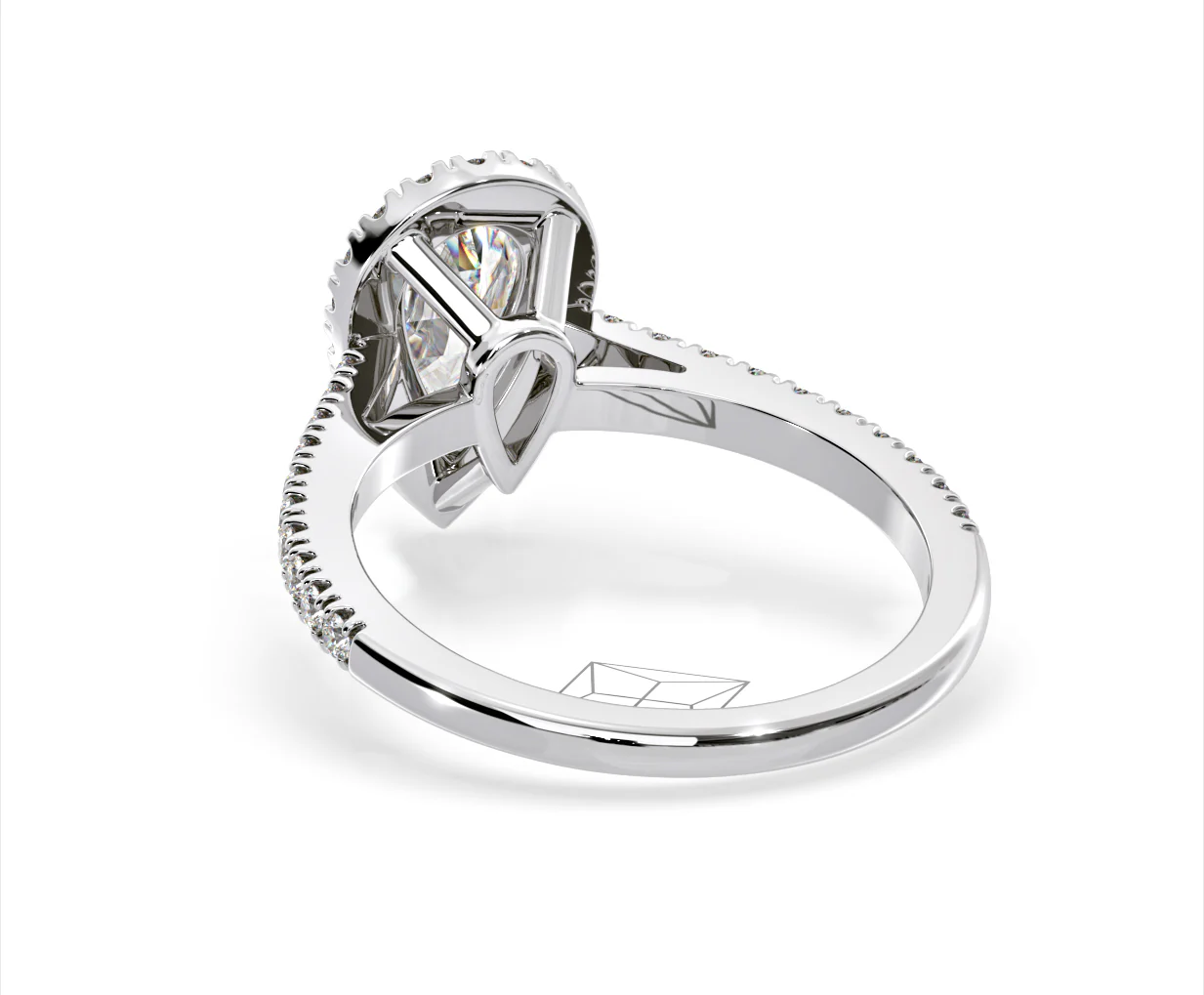 Diana Lab Diamond Pear Halo Engagement Ring Platinum 2.60ct F/VS1 - Image 121