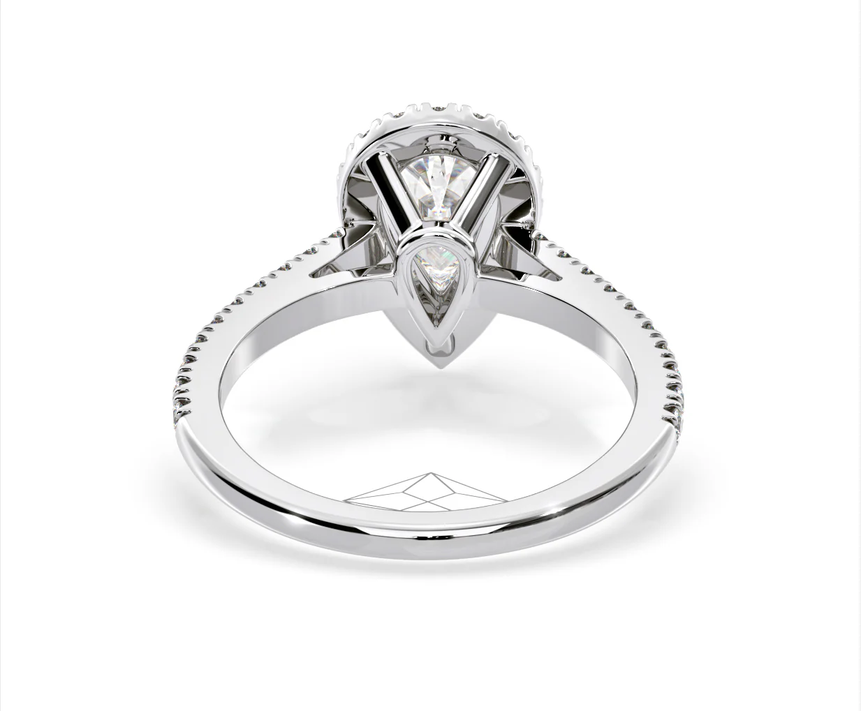 Diana Lab Diamond Pear Halo Engagement Ring Platinum 2.60ct F/VS1 - Image 127