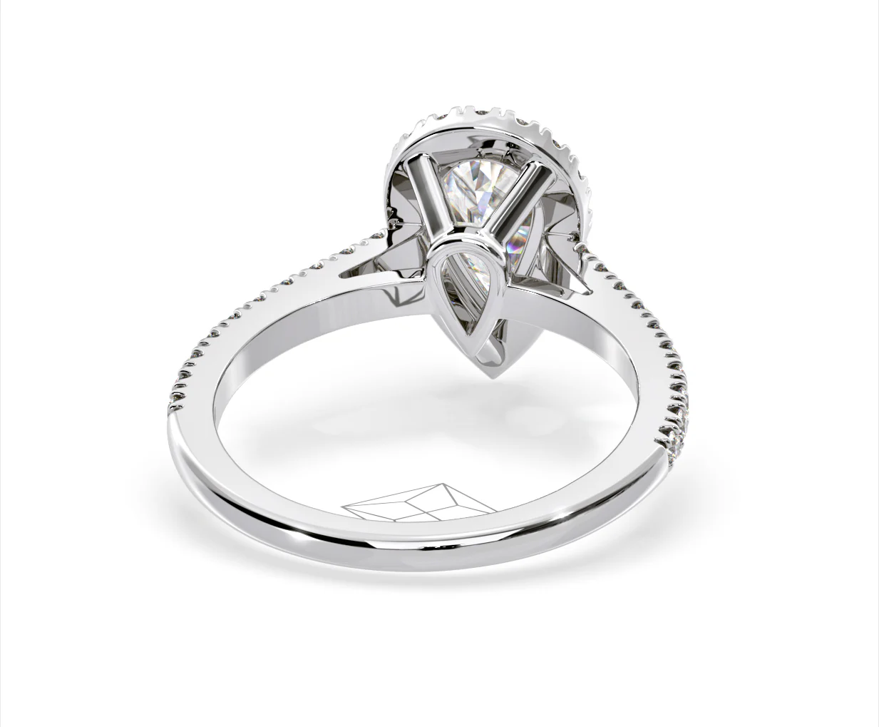 Diana Lab Diamond Pear Halo Engagement Ring Platinum 2.60ct F/VS1 - Image 129