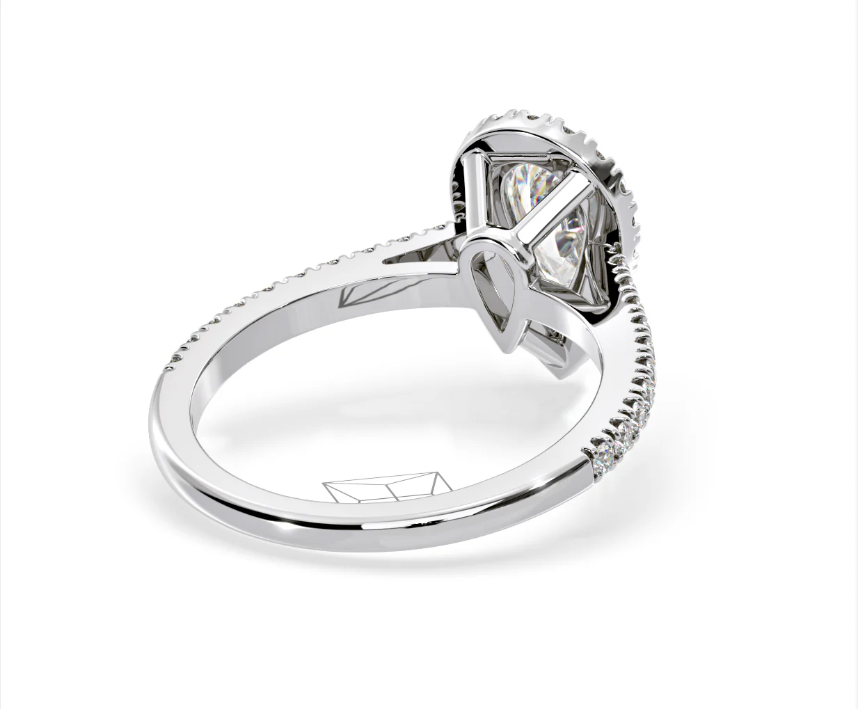 Diana Lab Diamond Pear Halo Engagement Ring Platinum 2.60ct F/VS1 - Image 133