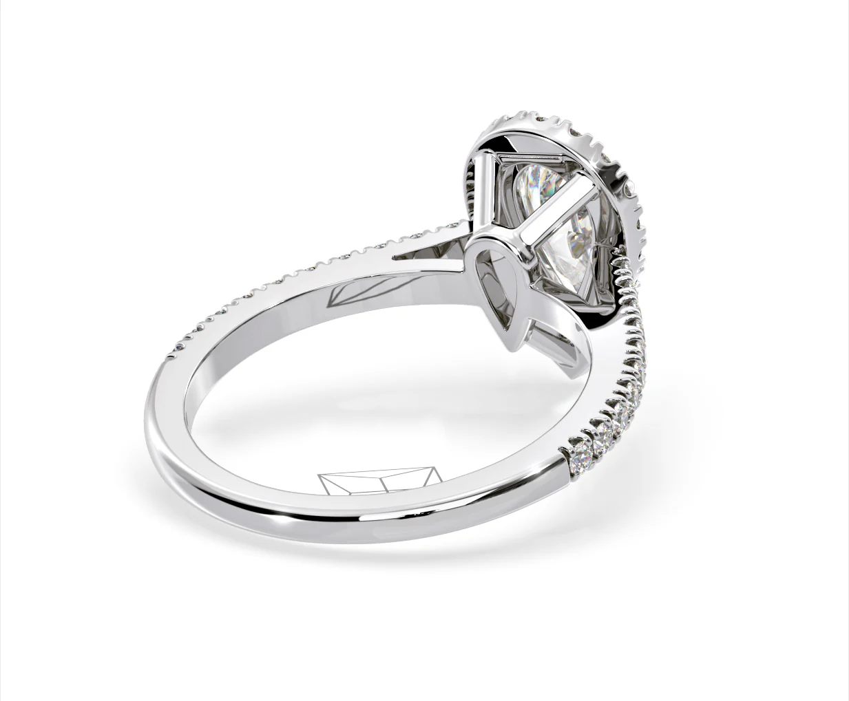 Diana Lab Diamond Pear Halo Engagement Ring Platinum 2.60ct F/VS1 - Image 134