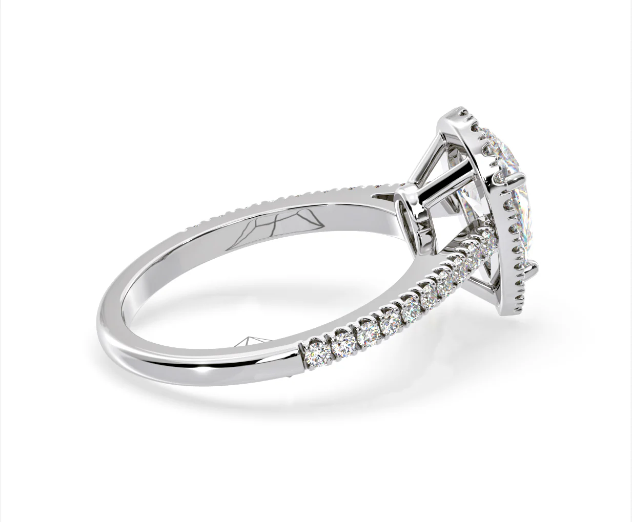 Diana Lab Diamond Pear Halo Engagement Ring Platinum 2.60ct F/VS1 - Image 142